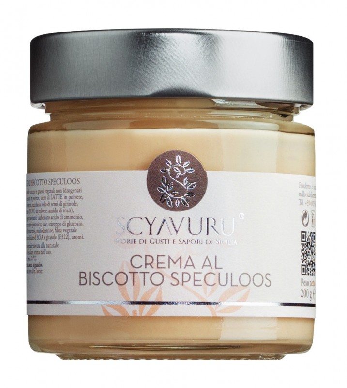 Crema al Biscotto Speculoos, crema dulce de speculoos, Scyavuru - 200 gramos - Vaso