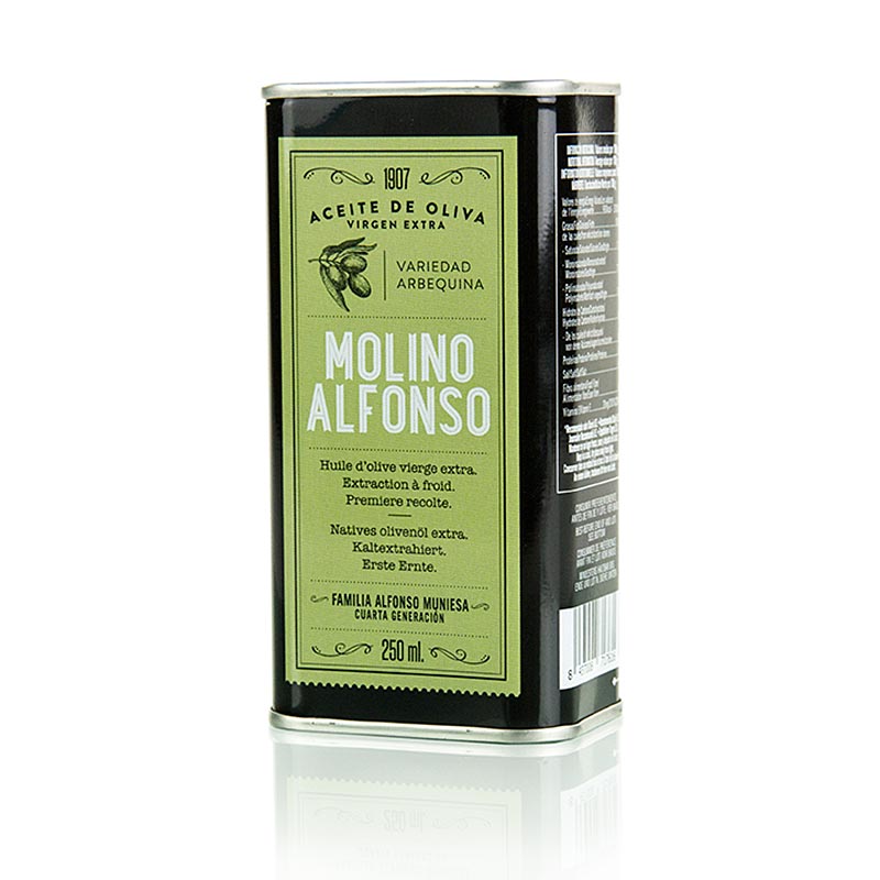 Extra virgin olivenolje, Molino Alfonso, Arbequina, Spania - 250 ml - kan