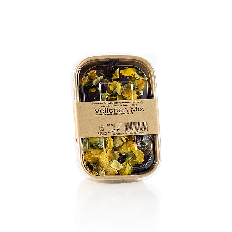 Mistura de flores violetas, flores inteiras, liofilizadas, Keltenhof - 5g - Concha PE