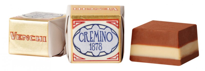 Cremino 1878, praline em camadas feito de creme de amendoa e avela, Venchi - 1.000g - kg