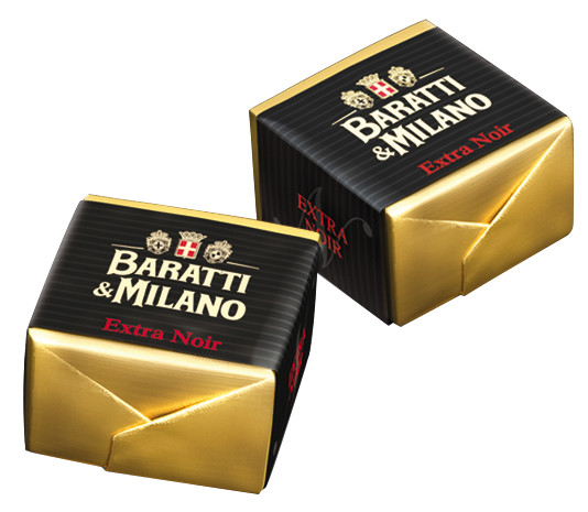 Cremino extra noir, praline berlapis hazelnut gelap, Baratti e Milano - 500 gram - tas