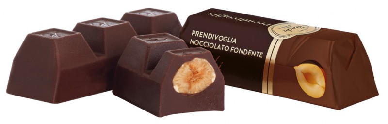 Dark Chocolate Prendivoglia, moerke sjokoladeplater med hele hasselnoetter, Venchi - 1000 g - kg