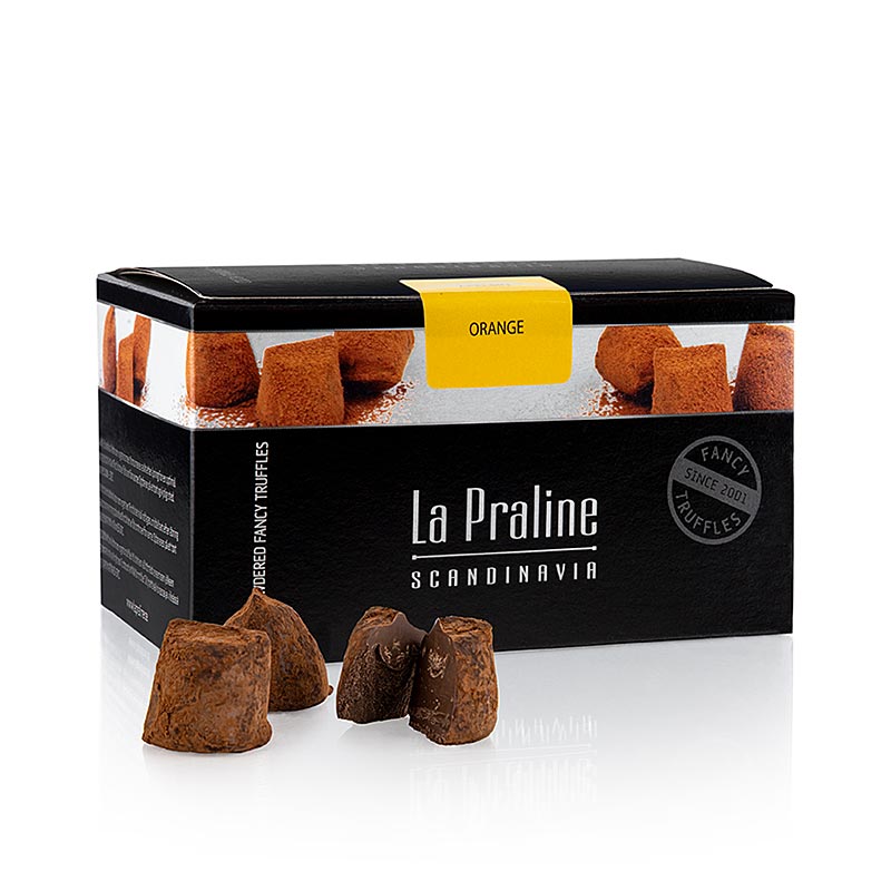 La Praline Fancy Truffles, confiteria de chocolate con naranja, Suecia - 200 gramos - caja