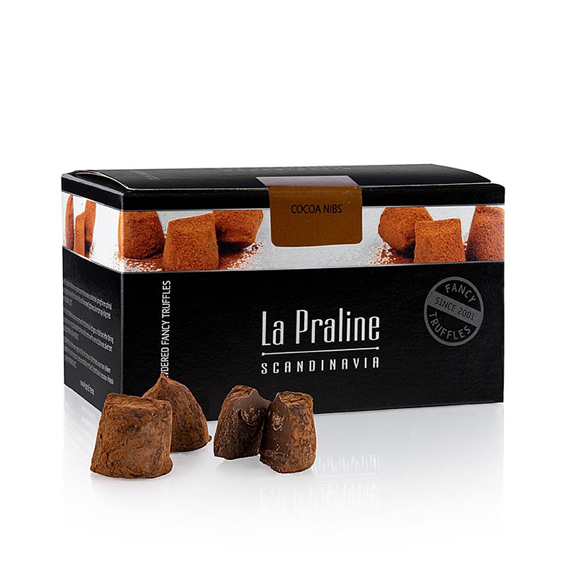 La Praline Fancy Truffles, confeitaria de chocolate com pontas de cacau, Suecia - 200g - caixa
