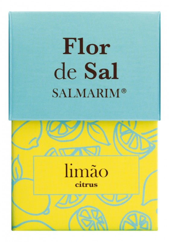 Flor de Sal Limao, Flor de Sal com alcaparras e limao, Sal Marim - 100g - Pedaco