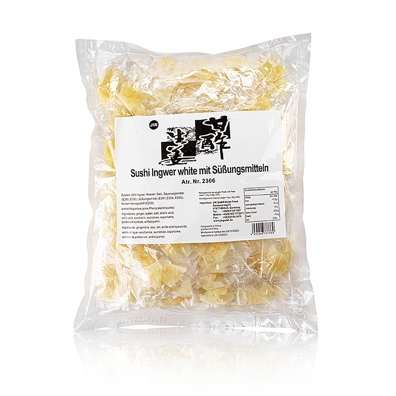 Jengibre, encurtido, amarillo, en bolsa de porciones - 1 kg, 200 x 5 g - Cartulina