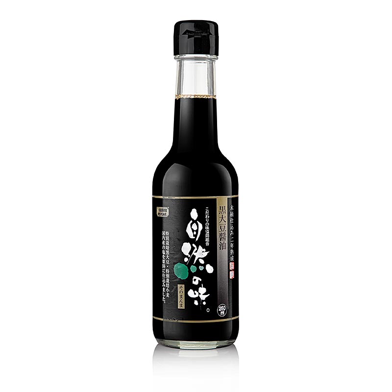 Molho de soja - escuro, feito de soja preta, Morita Shoyu - 250ml - Garrafa