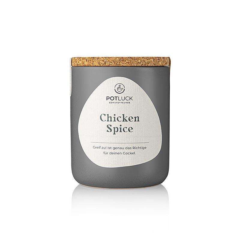 Preparacao de tempero POTLUCK Chicken Spice - 60g - Pote de ceramica