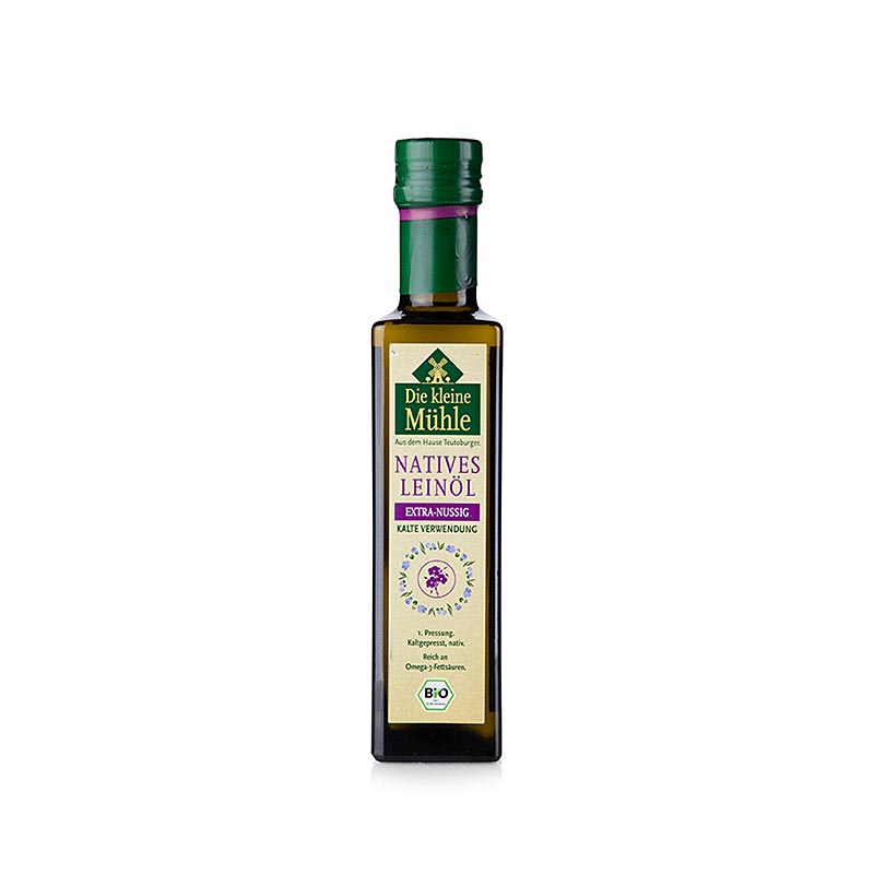 Pellavansiemenoljy, natiivi, kylmapuristettu, The Little Mill, ORGANIC - 250 ml - Pullo