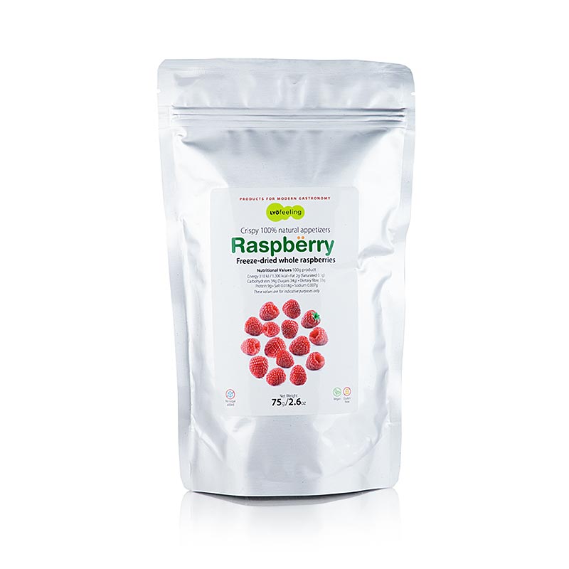 TOUFOOD LYOFEELING RASPBERRY, raspberry beku-kering, utuh - 75 gram - tas TOUFOOD LYOFEELING RASPBERRY, raspberry beku-kering, utuh - 75 gram - tas