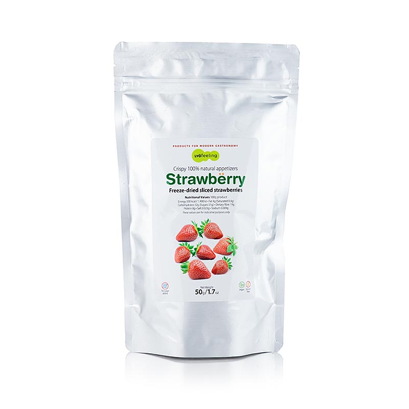 TOUFOOD LYOFEELING JORDBAER, frysetoerkede jordbaer, skiver - 50 g - bag