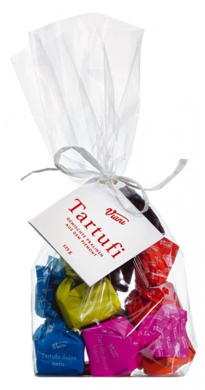 Tartufi dolci misti, saketo, truffles me cokollate te perzier, qese, Viani - 125 g - cante Tartufi dolci misti, saketo, truffles me cokollate te perzier, qese, Viani - 125 g - cante