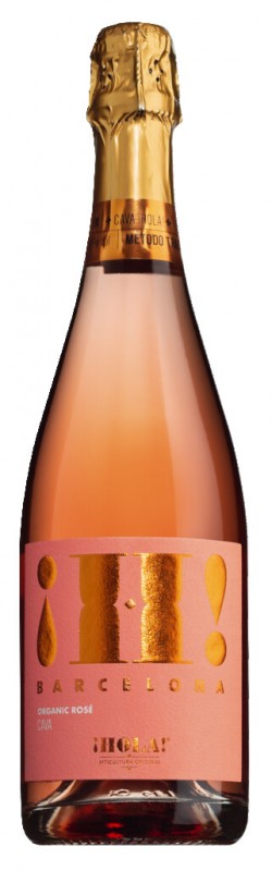 aku h! Brut Rose, organik, anggur bersoda, organik, Merek Barcelona - 0,75 liter - Botol