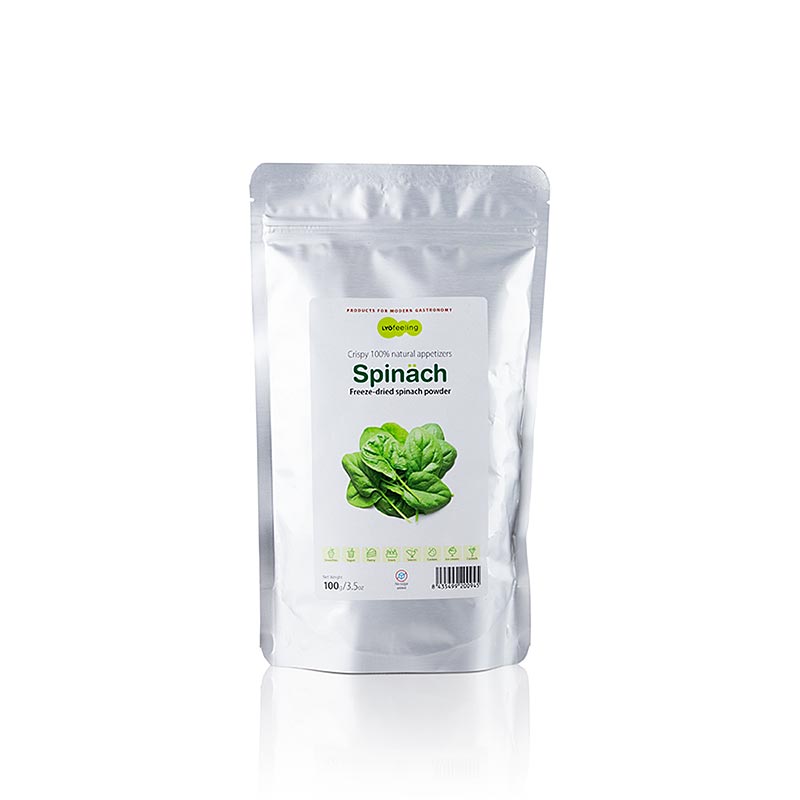 TOUFOOD LYOFEELING SPINACH, frostthurrkadh spinat, duft - 100 g - taska TOUFOOD LYOFEELING SPINACH, frostthurrkadh spinat, duft - 100 g - taska