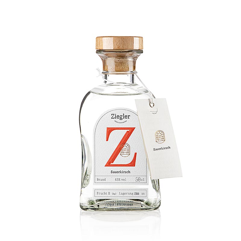 Hapankirsikka brandy - jalo brandy, 43 tilavuusprosenttia, Ziegler - 500 ml - Pullo