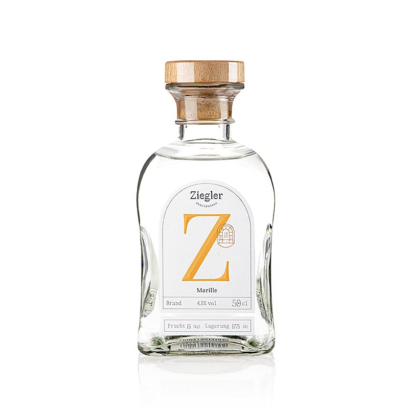 Brandy d`albercoc (albercoc) - aiguardent fi, 43% vol., Ziegler - 500 ml - Ampolla