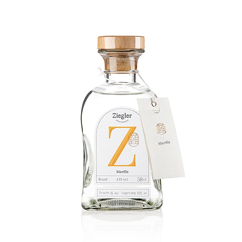 Brandy d`albercoc (albercoc) - aiguardent fi, 43% vol., Ziegler - 500 ml - Ampolla