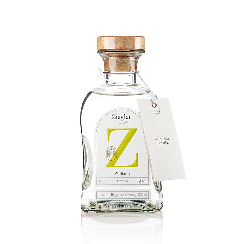 Brandy de pera Williams - brandy nobre, 43% vol., Ziegler - 500ml - Garrafa