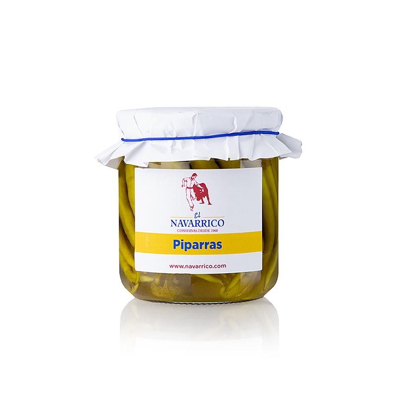 Piparras / Guindillas, pimientos suaves en vinagre de vino, Navarrico - 300g - Vaso