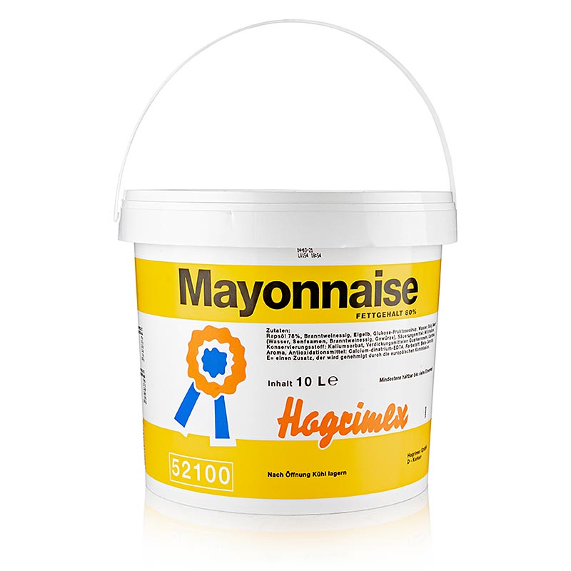 Mayonesa 80%, 10kg Hogrimex - 10 litros - cubo de pe