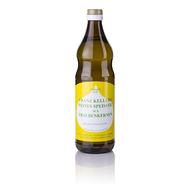 Franz Keller`s grape seed oil, very mild and slightly nutty in taste - 750ml - Bottle