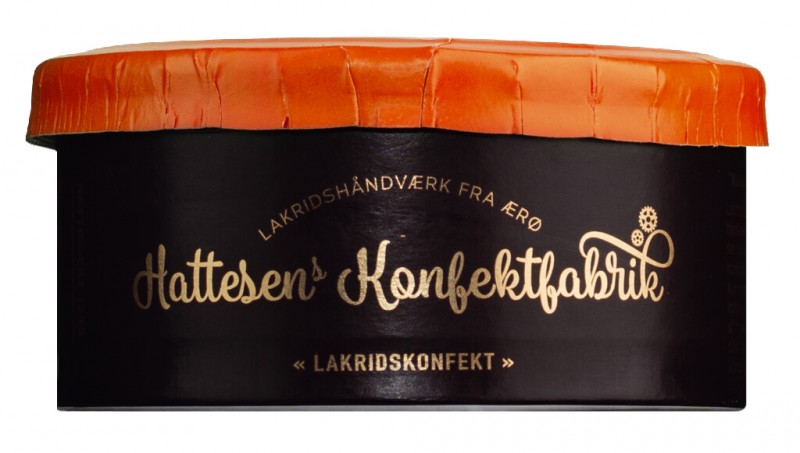 Lakridskonfekt Citron, Appelsin, Passion, alcacuz com limao, laranja e maracuja, Hattesens Konfektfabrik - 125g - pacote