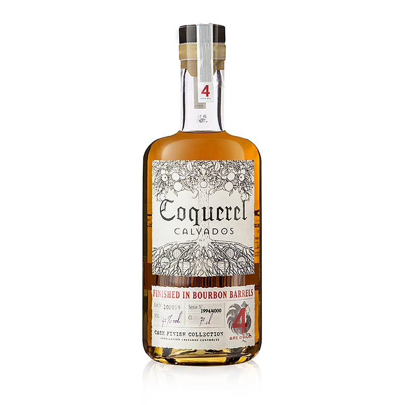 Domaine du Coquerel Calvados 4 ar, Bourbon finish, 41% vol., Frankrike - 700 ml - Flaska