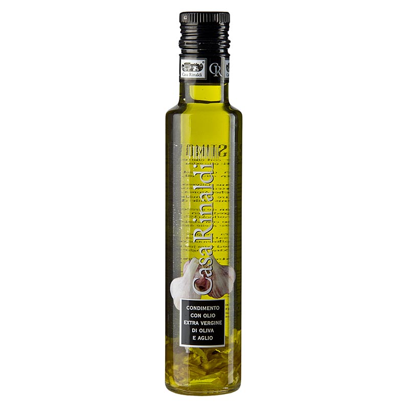Huile d`olive extra vierge, Casa Rinaldi aromatisee a l`ail - 250 ml - Bouteille