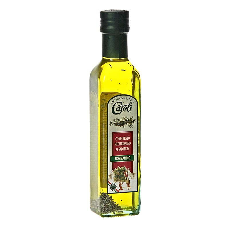 Huile d`olive extra vierge, Caroli aromatisee au romarin - 250 ml - Bouteille