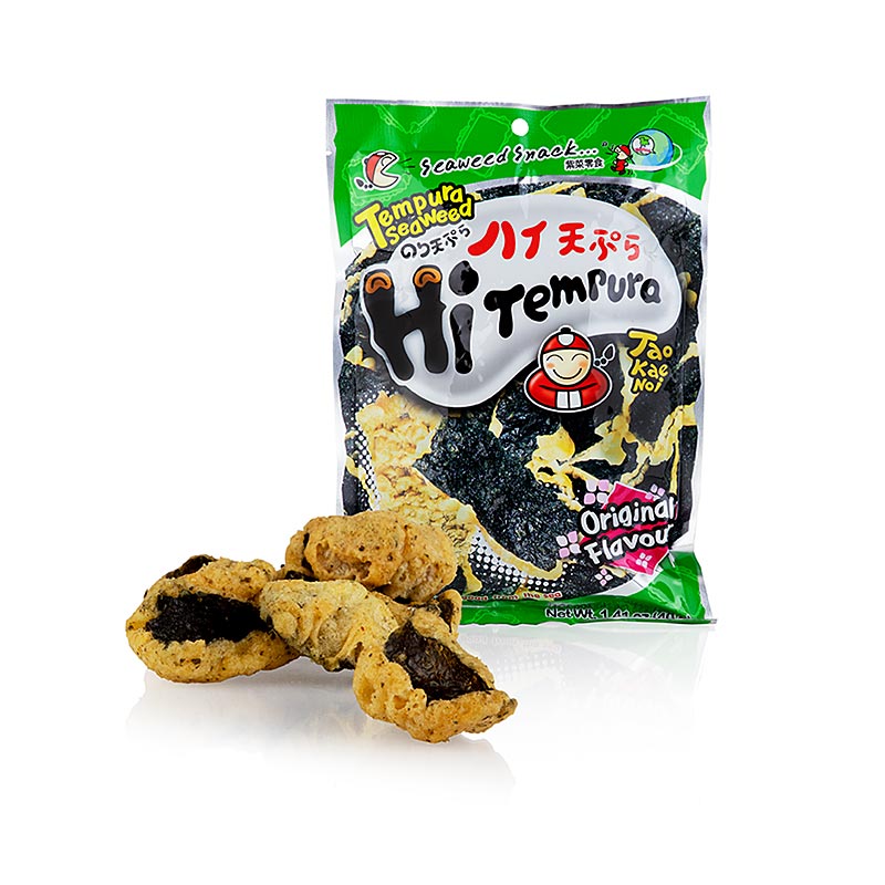 Taokaenoi Tempura Seaweed Chips de algas marinhas originais e muito crocantes - 40g - bolsa