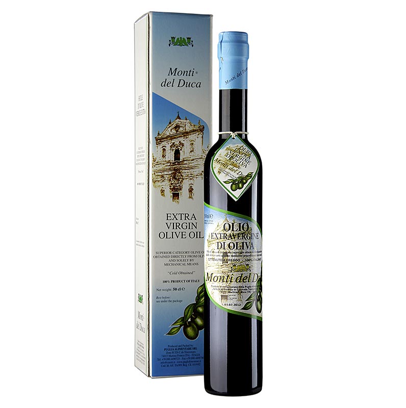 Ekstra jomfru olivenolie, Caroli Auslese Monti del Duca, delikat frugtagtig - 500 ml - Flaske