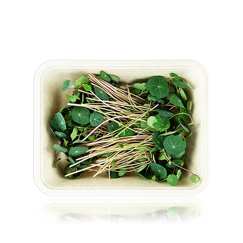 pakkadh medh orgraenum KapuchinerGraenum, dokkum, mjog ungum laufum / plontum - 50g - PE skel pakkadh medh orgraenum KapuchinerGraenum, dokkum, mjog ungum laufum / plontum - 50g - PE skel