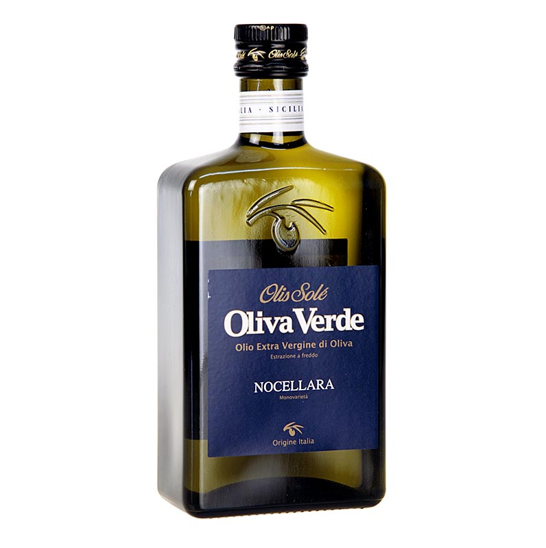 Huile d`olive extra vierge, Oliva Verde, d`olives Nocellara - 500 ml - Bouteille