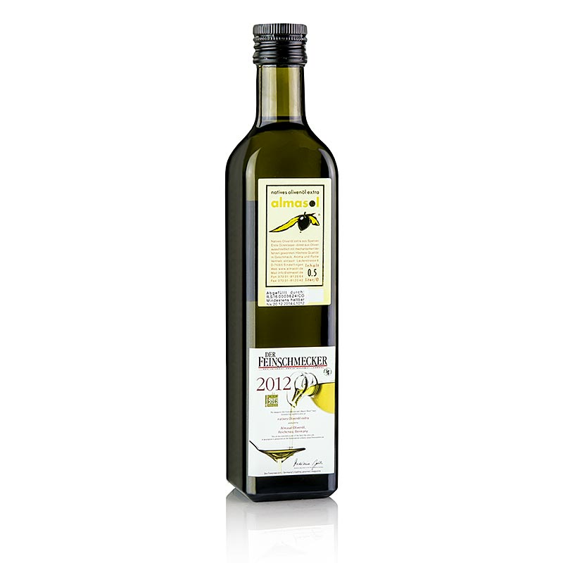 Huile d`olive extra vierge, Almasol, 0,2% acide, Gourmet 2012 - 500 ml - Bouteille