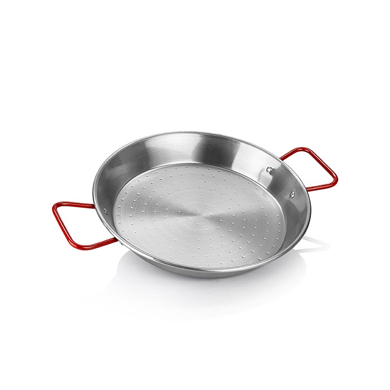 deBUYER Viva Espana paella pan, gagang merah, 24cm (5026.24N) - 1 buah - Tas
