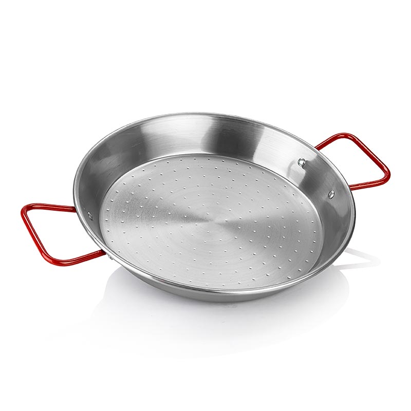 deBUYER Viva Espana paella pan, gagang merah, 36cm (5026.36N) - 1 buah - Tas