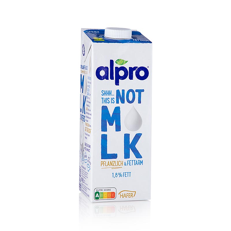 NOT MLK, alternativa ao leite vegetal feito de aveia, 1,8% de gordura, alpro - 1 litro - Pacote Tetra
