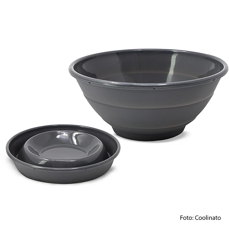 Bol de silicona, plegable, gris, 24cm, Coolinato - 1 peca - Cartro