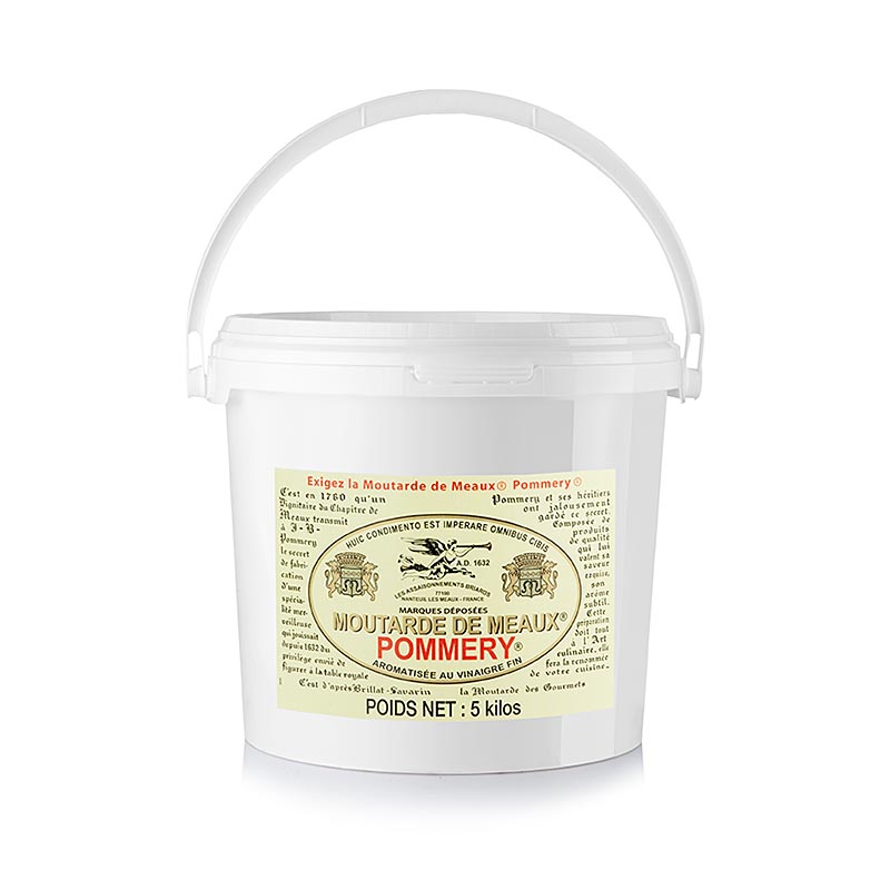 Moutarde de Meaux® - grov sennep, krydret, Pommery® - 4,8L - Pe boette