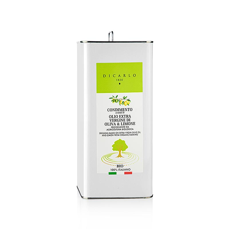 Extra virgin olivenolje EVO, med sitron, oekologisk - 5 liter - 