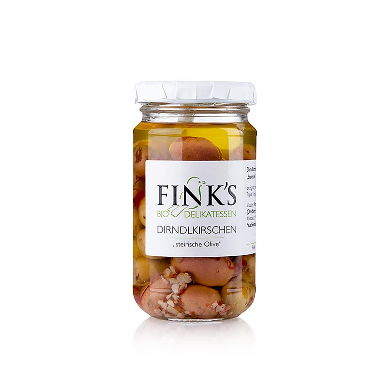 Dirndl kirsikat peitattuja korneolikirsikoita, Finks Delicatessen luomu - 180 g - Lasi