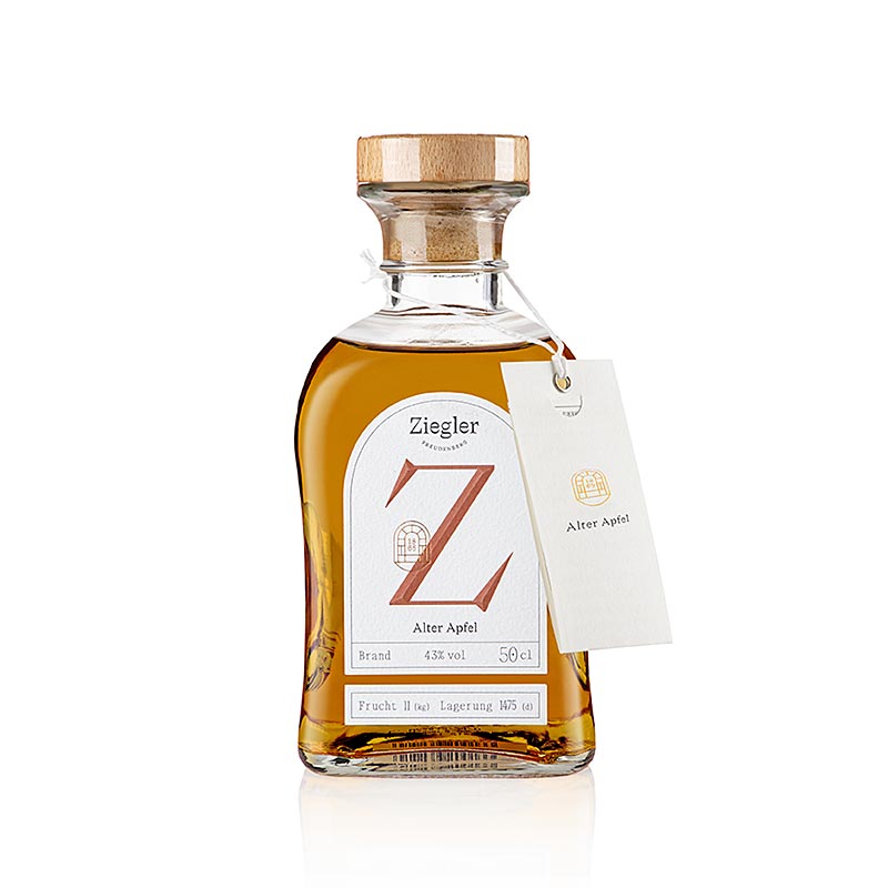 Gammel eplebrandy, 43% vol., Ziegler - 500 ml - Flaske