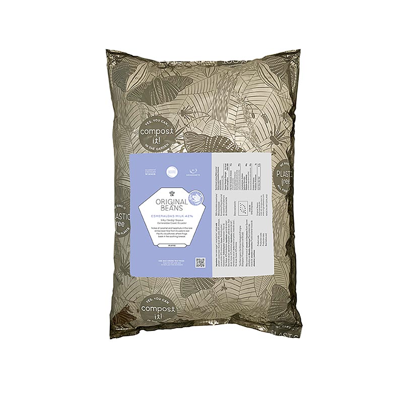 Susu Esmeraldas Ecuador, 42%, milk couverture, callets, kacang asli, organik - 2kg - beg