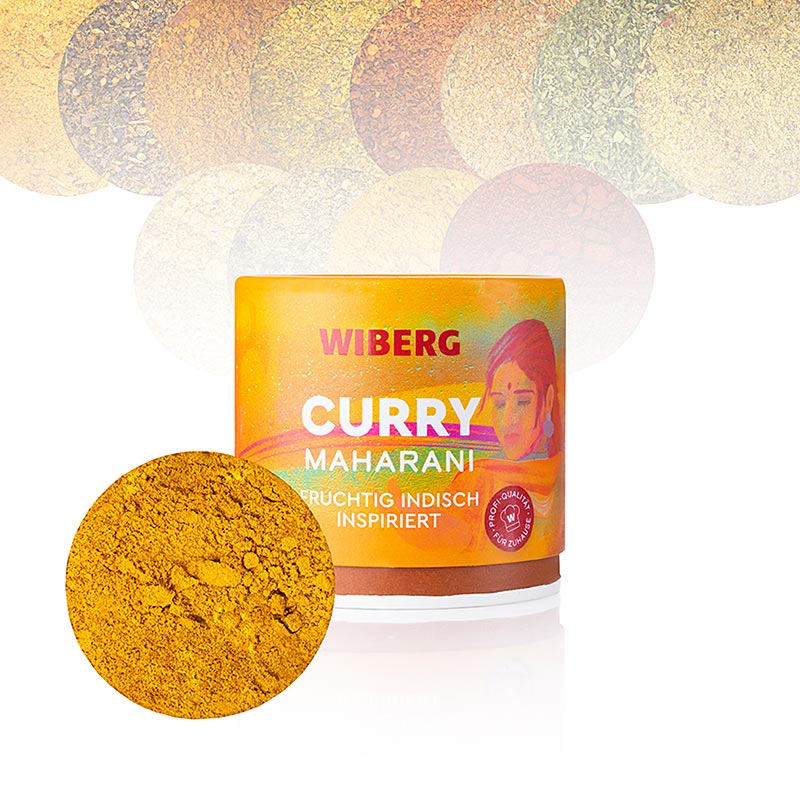 Wiberg Curry Maharani, mistura frutada de especiarias de inspiracao indiana - 65g - Caixa de aromas