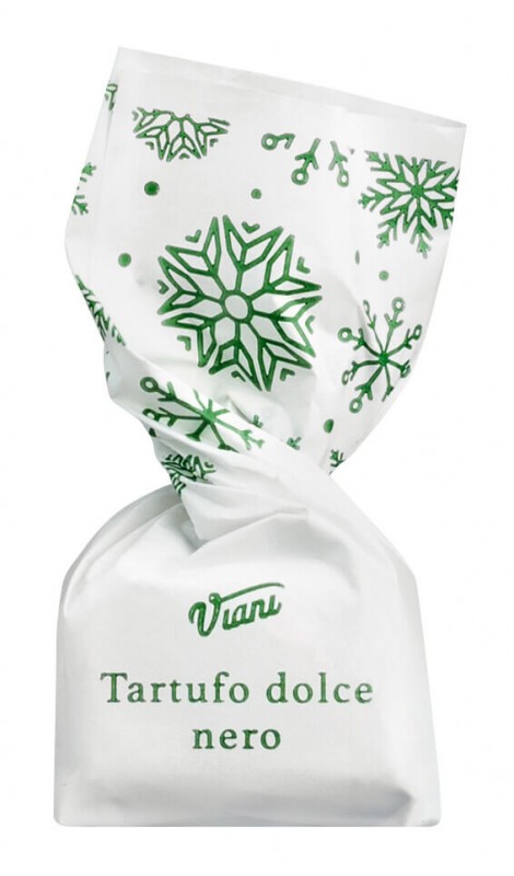 Tartufi dolci neri, sfusi, edisi Krismas, truffle coklat gelap dengan hazelnut, longgar, Viani - 1,000g - kg