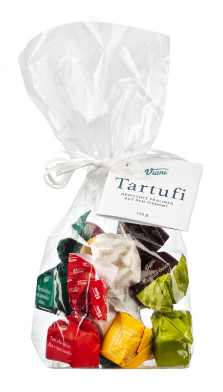 Tartufi dolci misti, sacchetto multicolor, barreja de tofones de xocolata, colorit, bossa, Viani - 125 g - bossa