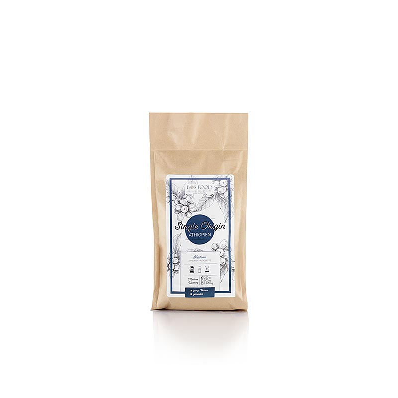 Cafe de Origem Unica - Etiopia Yirgacheffe, grao inteiro - 250g - bolsa