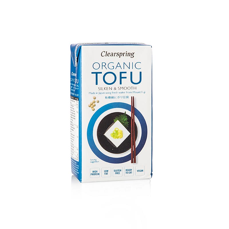 Tofu japones organico, Tofu de seda macio, Clearspring, ORGANICO - 300g - Pacote Tetra