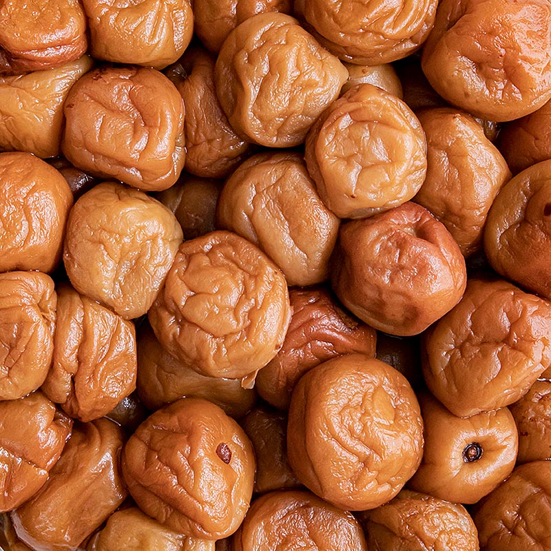 Japanilaiset luumut (Umeboshi Asada Tokusen Tenpi), suolatut - 1 kg - Lasi