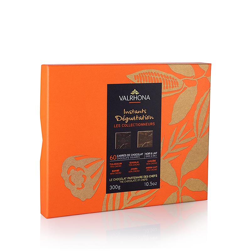 Valrhona Instants Tasting, 60 tabletas, chocolate con leche y negro (34269) - 300g, 60 piezas - caja